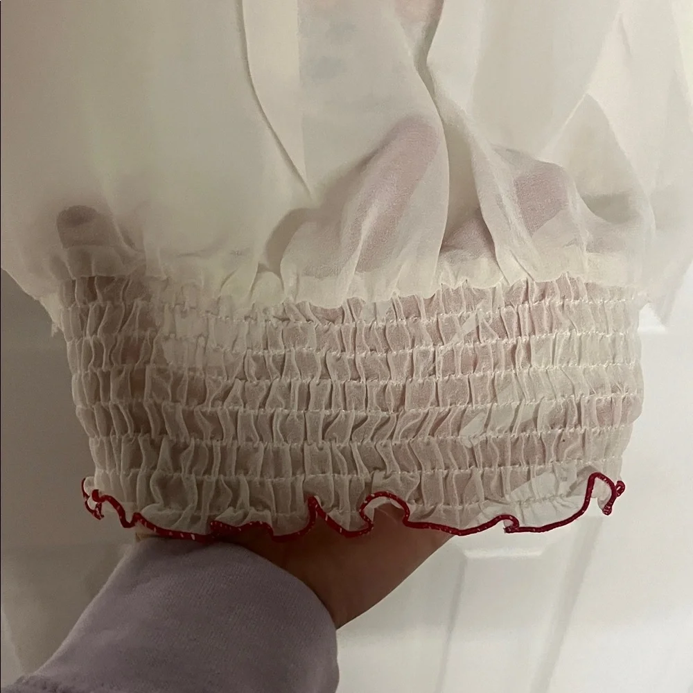 Isabella Rodriguez Cream Blouse with Floral Accents - Picture 7 of 7